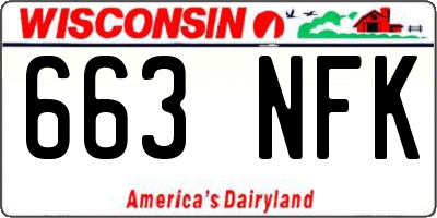 WI license plate 663NFK