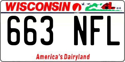 WI license plate 663NFL