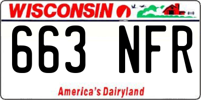 WI license plate 663NFR