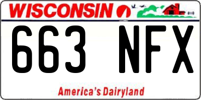 WI license plate 663NFX