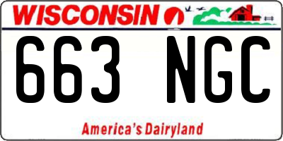 WI license plate 663NGC