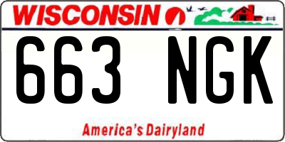 WI license plate 663NGK