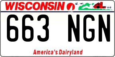 WI license plate 663NGN