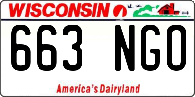 WI license plate 663NGO