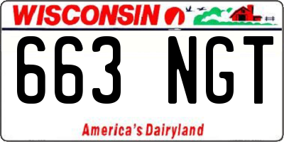 WI license plate 663NGT