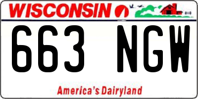 WI license plate 663NGW