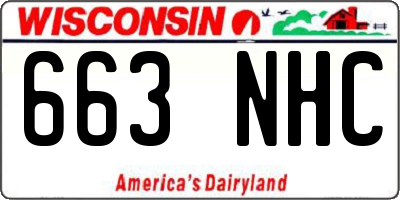 WI license plate 663NHC