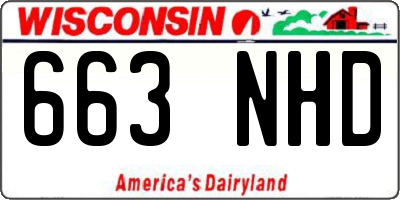 WI license plate 663NHD