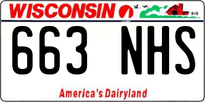 WI license plate 663NHS