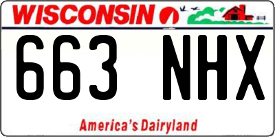 WI license plate 663NHX