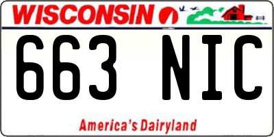 WI license plate 663NIC