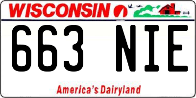 WI license plate 663NIE