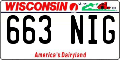 WI license plate 663NIG