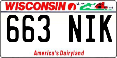 WI license plate 663NIK