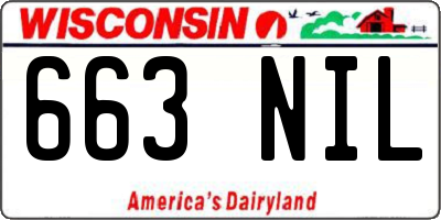 WI license plate 663NIL