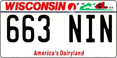 WI license plate 663NIN