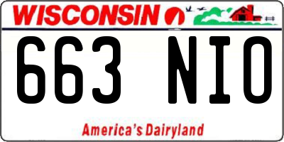 WI license plate 663NIO