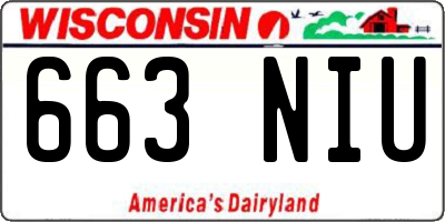 WI license plate 663NIU