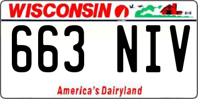 WI license plate 663NIV