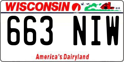 WI license plate 663NIW