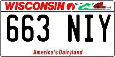 WI license plate 663NIY