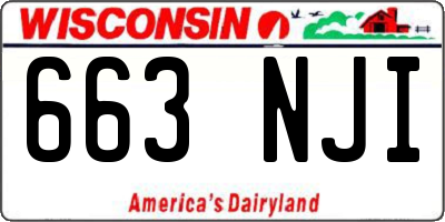 WI license plate 663NJI