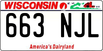 WI license plate 663NJL