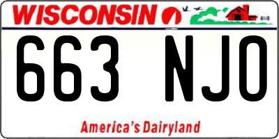 WI license plate 663NJO