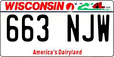 WI license plate 663NJW