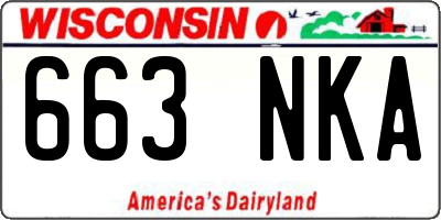 WI license plate 663NKA