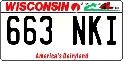 WI license plate 663NKI