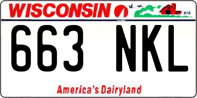WI license plate 663NKL