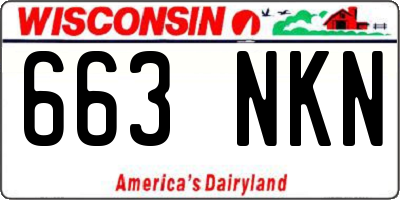 WI license plate 663NKN