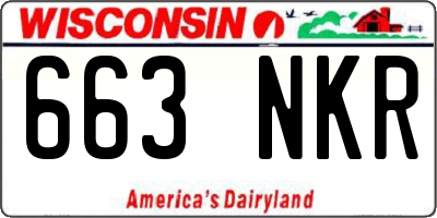 WI license plate 663NKR