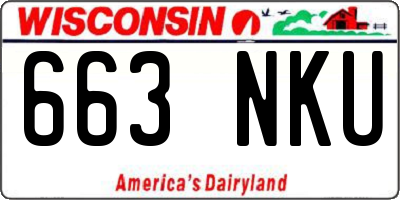 WI license plate 663NKU