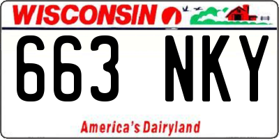 WI license plate 663NKY