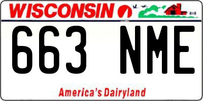 WI license plate 663NME
