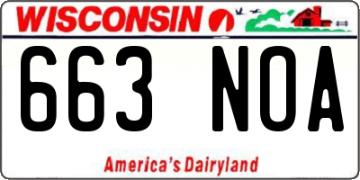 WI license plate 663NOA