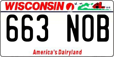 WI license plate 663NOB