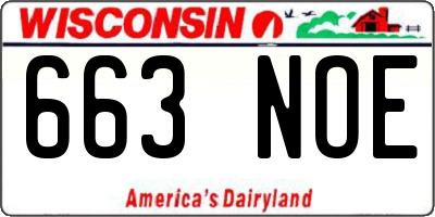 WI license plate 663NOE