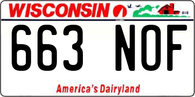 WI license plate 663NOF