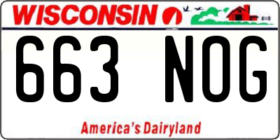 WI license plate 663NOG