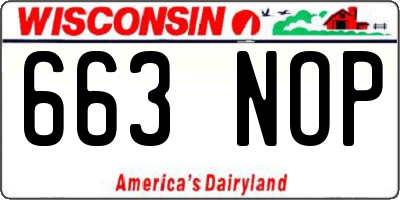 WI license plate 663NOP