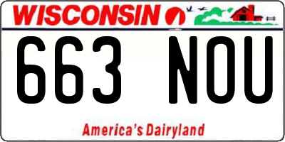 WI license plate 663NOU