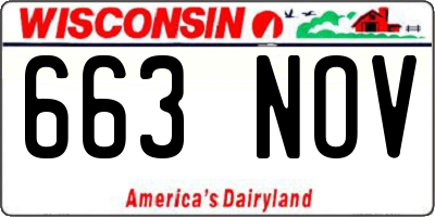 WI license plate 663NOV