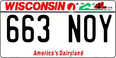 WI license plate 663NOY