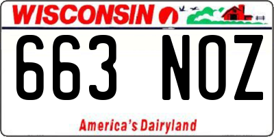 WI license plate 663NOZ