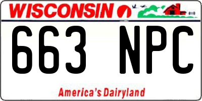 WI license plate 663NPC