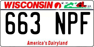 WI license plate 663NPF