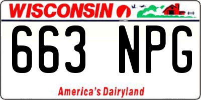 WI license plate 663NPG